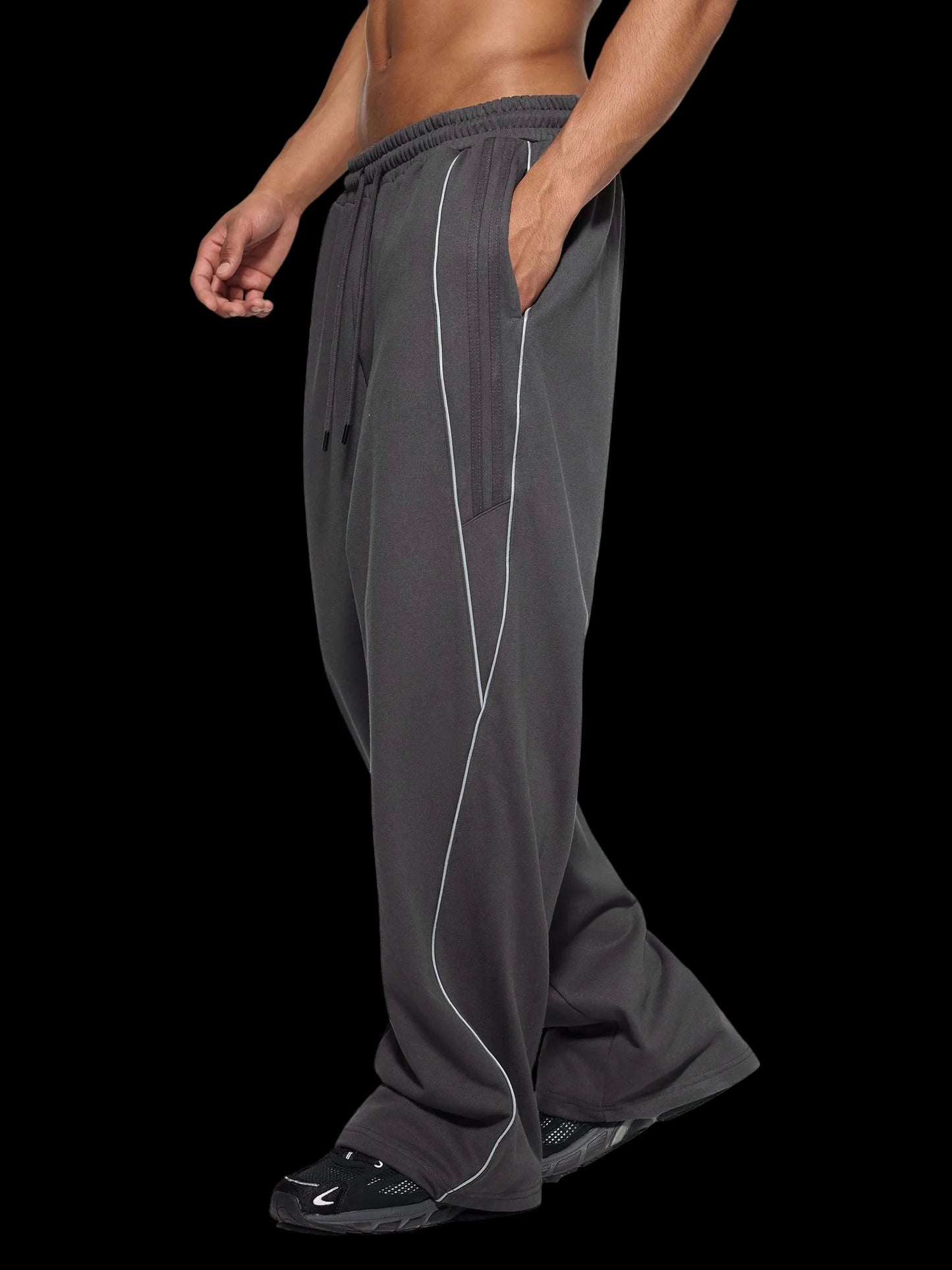 Reflection Striped Straight-Leg Sweatpants