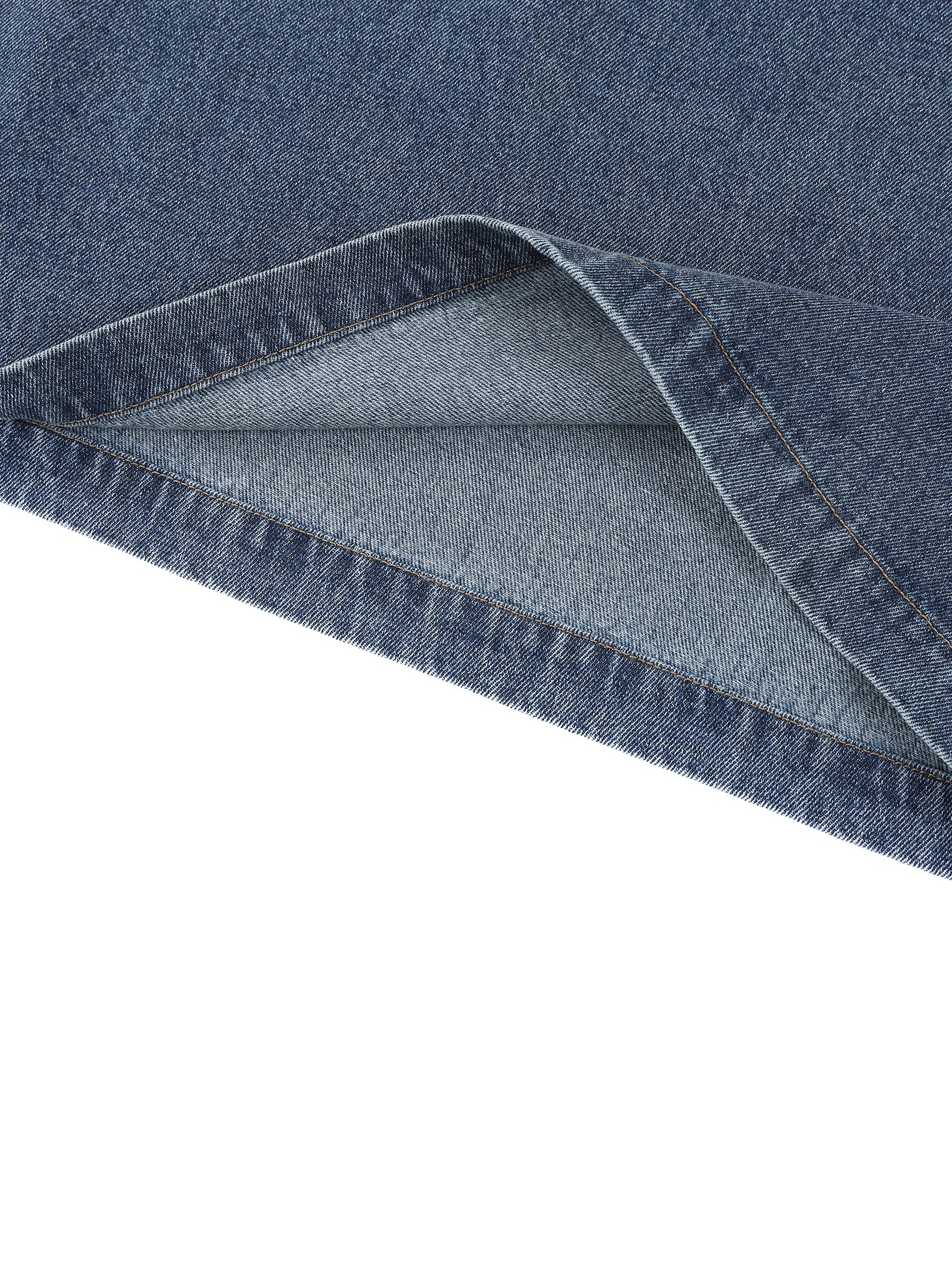 Unisex Vintage Wash Boxy Quarter-Zip Denim Shirt