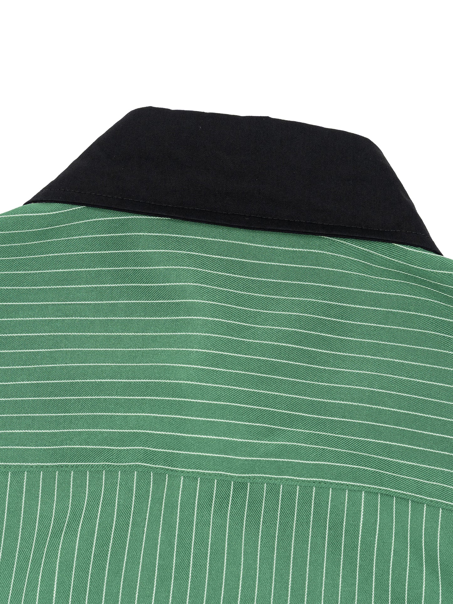 Unisex Striped Boxy Contrast Collar Shirt
