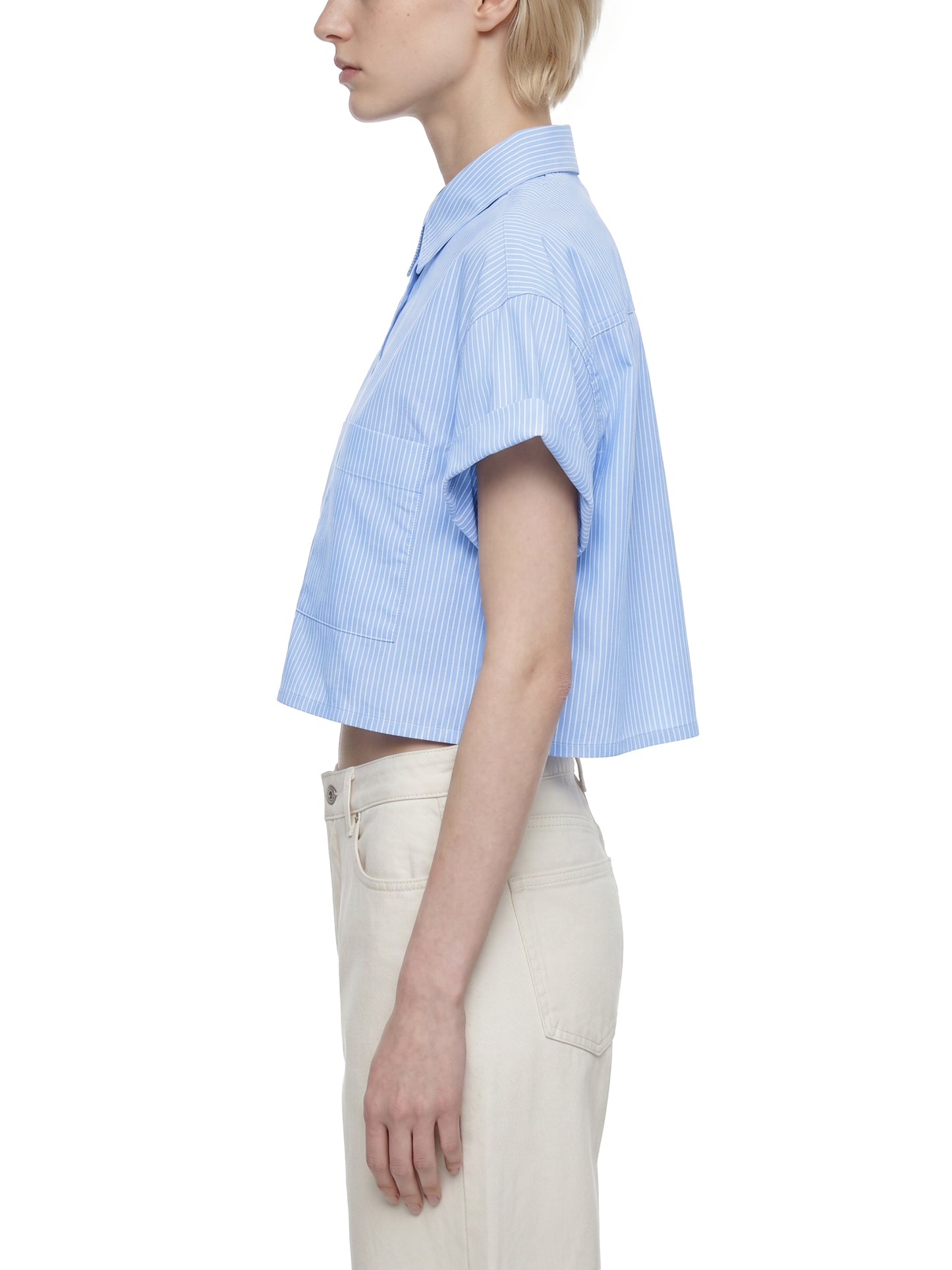 Women’s Striped Boxy Cropped Shirt