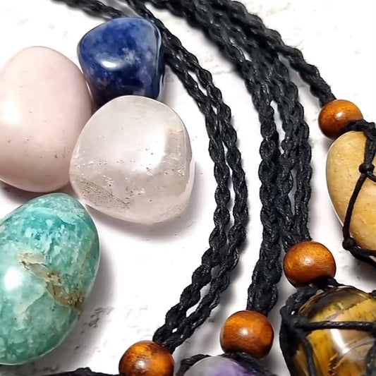 POTENT Adjustable Boho Braided Necklace with Removable Crystal Holder